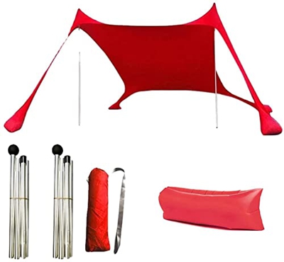 GGQQ Tienda de Playa 10×10 pies Playa Abrigo de la Tienda de Sun con sofá Hinchable y Bolsa de Transporte portátiles Ligero Pop up Tienda para la Fami