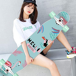 Xinduolei -Skateboard Longboard Skateboard Teen Brush Street Dance Board Board Scooter Profesional de Cuatro Ruedas (Color : A) características