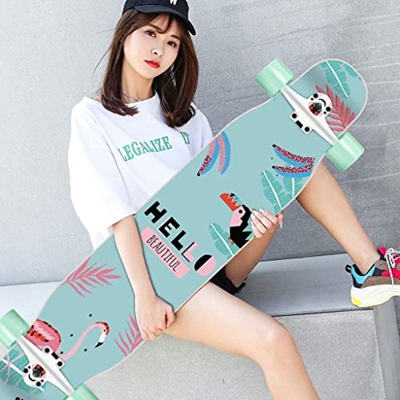 Xinduolei -Skateboard Longboard Skateboard Teen Brush Street Dance Board Board Scooter Profesional de Cuatro Ruedas (Color : A)