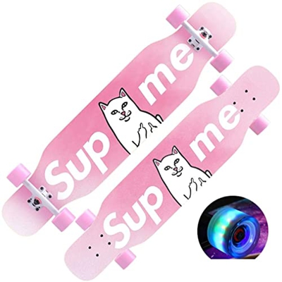 Xinduolei -Skateboard Beginner Maple Longboard Adulto Professional Pincel Street Dance Board Teen Scooter de Cuatro Ruedas (Color : A)