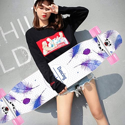 Xinduolei -Skateboard Maple Longboard Skateboard Teen Brush Dance Board Board Boards Scooter Profesional de Cuatro Ruedas (Color : A)