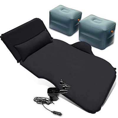 Cama inflable, cama inflable de agua con bomba incorporada, kit de reparación de tamaño completo doble para acampar, cabecero de 500 lb, batería y gar