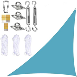 GGQQ 10 X 10 PIES Velas de Sombra para jardín en ángulo Recto Sunshade 4 Cuerdas de Amarre Kit de fijación de Servicio Pesado Lavable Toldo de Vela de características