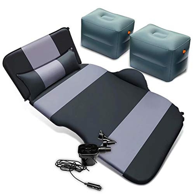 FMOPQ Inflatable Bed, Water Inflatable Bed with Built-in Pump Dual Full Size Repair Kit for Camping 500 LB Headboard Battery and Warranty Powered Rech