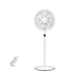 Ventilador EléCtrico, Enfriador De Aire Silencioso De Pie, Ventilador De Pedestal DoméStico, Control Remoto Blanco, Ventilador De Siete Aspas con Reji en oferta