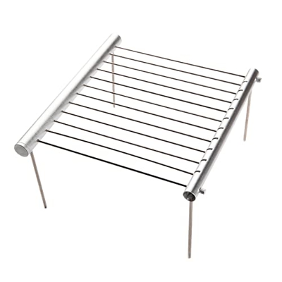 LOSMANN Barbacoa portátil para camping barbacoa de carbón vegetal minigparrilla desmontable de acero inoxidable cromado para picnics camping senderism