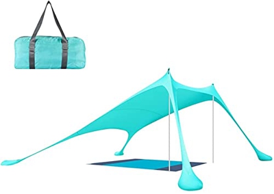 GGQQ Playa Abrigo de la Tienda de Sun con un Buen Protector Solar a Prueba de Viento portátiles Ligero Pop up Tienda con colchoneta de Playa y Bolsa d