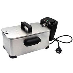 Freidora de Aceite 3,5 litros, Fácil de Limpiar, Freidora de Grasa, Acero Inoxidable Capacidad y Depósito Extraíble, Freidoras Industriales, 2000W, Pl en oferta