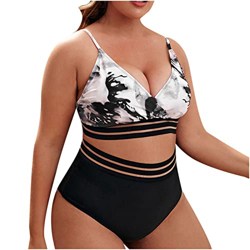 Mujer Bikini 2022 Trajes de Baño dos piezas Playa Conjunto de Bikinis Impresión Sexy Push up Talla grande Bikini cintura alta Beachwear Tankinis Moda  precio