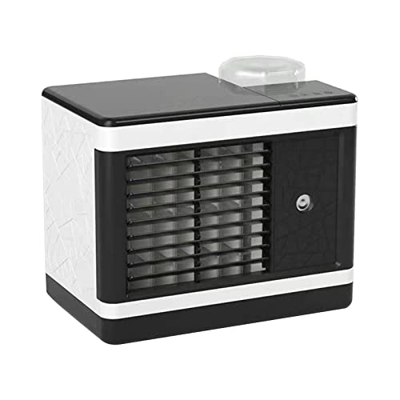 perfk Ventilador de Aire Acondicionado con Luces LED de 7 Colores, Ventilador de Escritorio de 3 Niveles de Velocidad, Ventilador de refrigeración de,