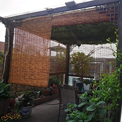 GGQQ Carbonización Cortina de Caña Natural Persiana Enrollable de bambú Tejidas a Mano Cortina de bambú Aislamiento Térmico Respirable para Decoración características
