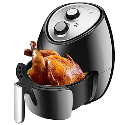 Freidora eléctrica sin aceite, freidora de aire caliente, 1500 W, Airfryer multifunción con temporizador y temperatura ajustable, interruptor giratori