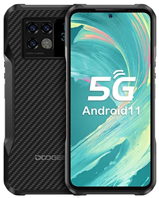 Movil Resistente, DOOGEE V20 [2022] 6.43”FHD AMOLED Telefono Movil Libre 5G, 8GB+256GB, Cámara Triple 64MP+Visión Cocturna, 6000mAh Batería, Octa-Core