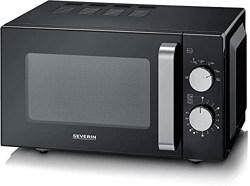 SEVERIN Microondas individual con base de cerámica, microondas analógico para calentar y descongelar, microondas manual apto para platos cuadrados, ne características