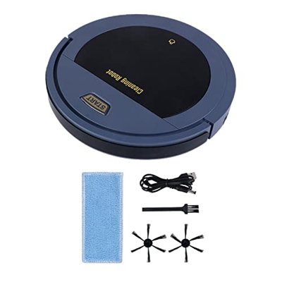 Hellery Robot Aspirador 3 en 1, 80 Minutos de Funcionamiento USB Recargable 1500 mAh Aspirador robótico inalámbrico para Piso Duro Oficina en casa Alf