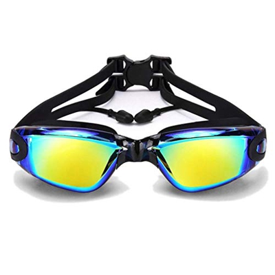 Bevis David Gafas de natación con Tapones for la Oreja Lente recubierta de Gafas de natación sin Fogie UVA Protección for Hombres Adultos Mujeres jóve