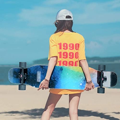 Xinduolei -Skateboard Deck Boys for Adultos Scooter de Cuatro Ruedas Tablero Profesional for Adolescentes Maple Longboard Beginner Brush Street Dance 