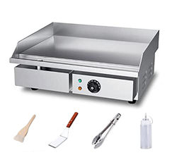 INTHEL Placa de Plancha eléctrica Placa calefactora Plana, Placa calefactora de Acero Inoxidable sartén eléctrica para Uso doméstico fácil de Limpiar  precio