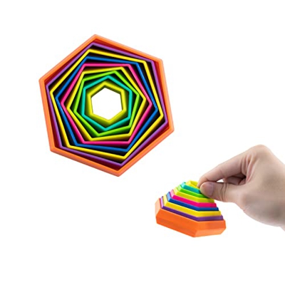Zayin Juguetes sensoriales 3D hexágono Fidget Juguetes Fine Skills Juguetes, Ansiedad Stress Reliever Office Desk Juguetes Divertido Juguete Educativo