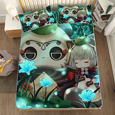 ACOSDARY Impacto de Genshin: Sayú dormir Colchón, Microfibras de impresión 3D Alfombrilla de seda de hielo de anime, almohadilla de enfriamiento de ve