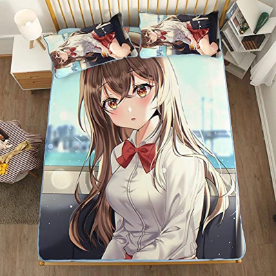 ACOSDARY Impacto de Genshin: Albedo corbata de moño Colchón, Microfibras de impresión 3D Alfombrilla de seda de hielo de anime, almohadilla de enfriam