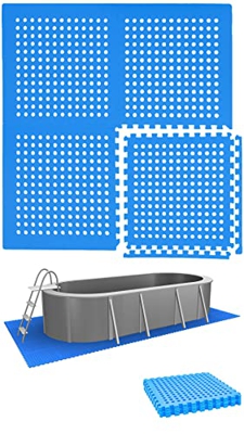 EYEPOWER 2,8 m² Alfombra de Piscina - 8 Esteras EVA 62x62 Azul - Juego de Alfombrillas Protectoras Suelo