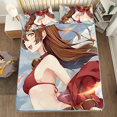 ACOSDARY Impacto de Genshin: Albedo Colchón, Microfibras de impresión 3D Alfombrilla de Seda de Hielo de Anime, Almohadilla de enfriamiento de Verano 