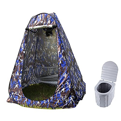 Tienda de Ducha Inodoro Plegable portátil Tienda de privacidad Inodoro para Acampar al Aire Libre con Tapa 12 Bolsas de Limpieza Baño al Aire Libre Ve