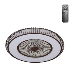 CristalRecord - Ventilador Plafón Silencioso LED Aspas ocultas con bordes de Rejilla Marrón Mirabel precio