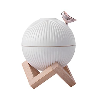 LANRU Humidificador de Niebla de Alondra de 330 ml con luz Nocturna Humidificador silencioso en Forma de pájaro Humidificador de Escritorio Fresco con