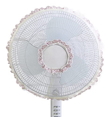 Mankvis Cubierta de Seguridad de Ventilador eléctrico Bordado, Cubierta Protectora de pellizco Anti-niña, Adecuado para Ventilador de Ventilador de Es