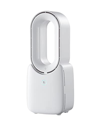 LANRU Mini Ventilador sin Cuchillas Recargable USB de Escritorio para el hogar de Oficina portátil Modelo básico Blanco sin luz y batería precio