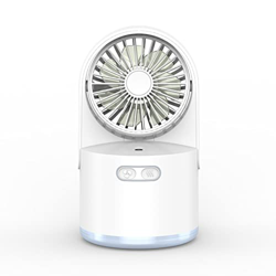 LANRU Mini humidificador USB de 300 ml de Capacidad con Ventilador 7 Colores LED Luz Ventilador de nebulización de Aire de Escritorio portátil Ventila en oferta