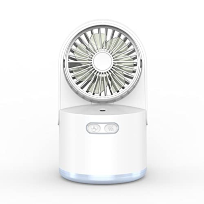 LANRU Mini humidificador USB de 300 ml de Capacidad con Ventilador 7 Colores LED Luz Ventilador de nebulización de Aire de Escritorio portátil Ventila