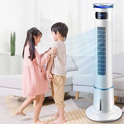 PY Ventilador de Refrigerador de Aire de Pie con 3 Velocidades, Ventilador de Torre Oscilante de Alto Silencio Ultra Delgado con Control Remoto, Refri