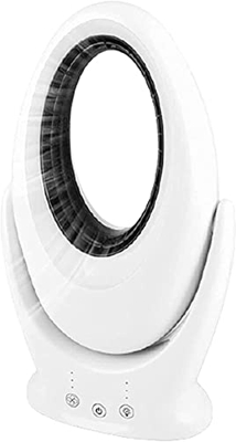 PY Ventilador de Torre sin Buque con Led de 7 Colores Ventilador Ambiental de 7 Colores 3 Velocidades Potentes Ventilador de Escritorio Usb Carga Fáci