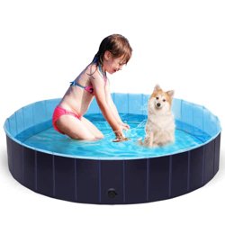 Piscina para Perros, Bañera Plegable para Perros y Gatos, Piscina Plegable de PVC con Fondo Antideslizante, Fuerte y Segura, Piscina para Mascotas Peq características