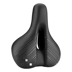 SAXTZDS KAIX Shop Silla de Bicicleta Asientos de Choque Transpirables PU Cojín de la Superficie de Cuero Cofort del Asiento de Ciclismo Hueco Redondea características