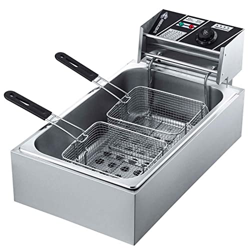 LBSI 2500W-3200W Freidora de Aceite de Industriales Comercial 6L / 12L de Acero Inoxidable Freidora de Patatas Fritas Alitas de Pollo Máquina de Fritu precio