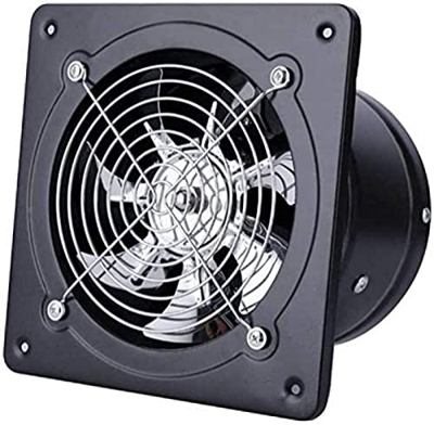 Universal Exhaust Fan with Backflow Flap Ø 100 Mm/10 Cm For Bathroom and Kitchen, Low Energy Consumption 25W, High Efficiency 140 M3/h. Standard Metal