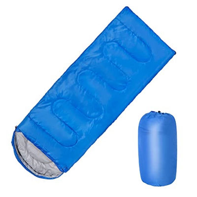 EVTSCAN Saco de dormir portátil para acampar, saco de dormir ultraligero de 71x21 pulgadas, relleno de algodón cálido y cómodo, con bolsa de transport