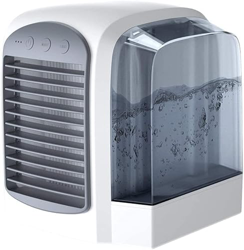 Aire Acondicionado, Mini Enfriador de Aire de Espacio Personal USB 3 en 1, humidificador, purificador, Ventilador de Escritorio con 3 velocidades y lu precio