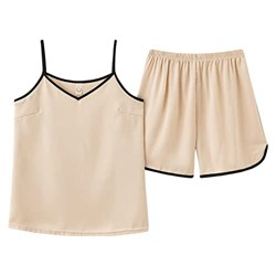 Pijama Mujer, Pijamas De Seda Suave Y Transpirable Camisola De Champán De Color Sólido Pantalones Calientes Conjuntos De Ropa De Salón Acogedores Casu precio