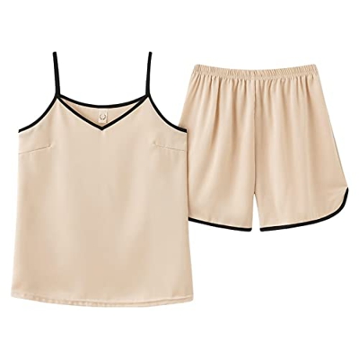 Pijama Mujer, Pijamas De Seda Suave Y Transpirable Camisola De Champán De Color Sólido Pantalones Calientes Conjuntos De Ropa De Salón Acogedores Casu