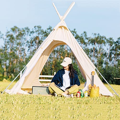 Tienda de campaña de Lona Tiendas de campaña y Refugio Solar Tienda de campaña para mochileros Tienda Grande de Pagoda Tipi para Adultos para 2 Person