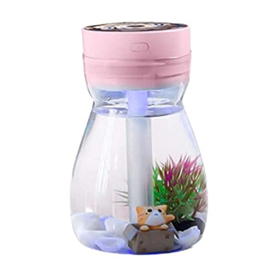 Liummrcy Humidificador de Aire de Niebla, humidificador para Dormitorio, humidificador de Escritorio USB Linda Botella de Aire fría con luz LED