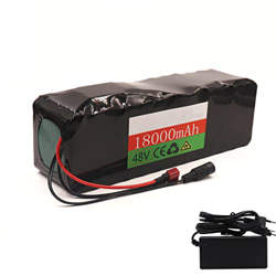 Batería de Litio BMS 48v 18ah incorporada, batería de Scooter Ebike con Cargador, batería de Bicicleta eléctrica, 13S3P, Adecuada para 250W, 500W, 750 en oferta