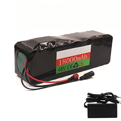 Batería de Litio BMS 48v 18ah incorporada, batería de Scooter Ebike con Cargador, batería de Bicicleta eléctrica, 13S3P, Adecuada para 250W, 500W, 750