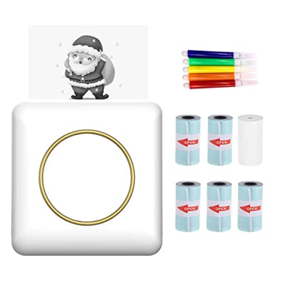 Lechnical Mini Impresora de Fotos de Bolsillo Máquina de impresión térmica portátil 203DPI Conexión inalámbrica BT para Etiqueta de Imagen Lista de Ma