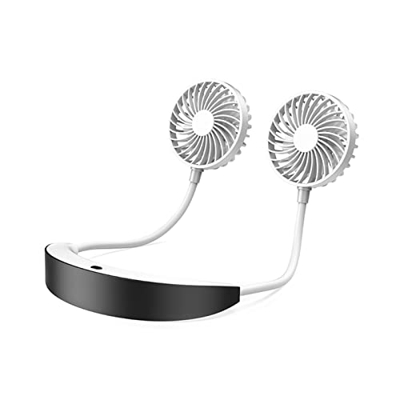 Wen hong Alta potencia perezosa cuello colgante ventilador ajustable 7 hojas USB Ventilador de enfriamiento recargable 5200 MAH Cuello Aire acondicion